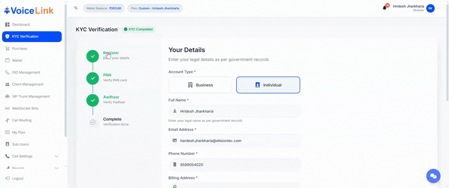 Aadhaar / DigiLocker Redirect Flow