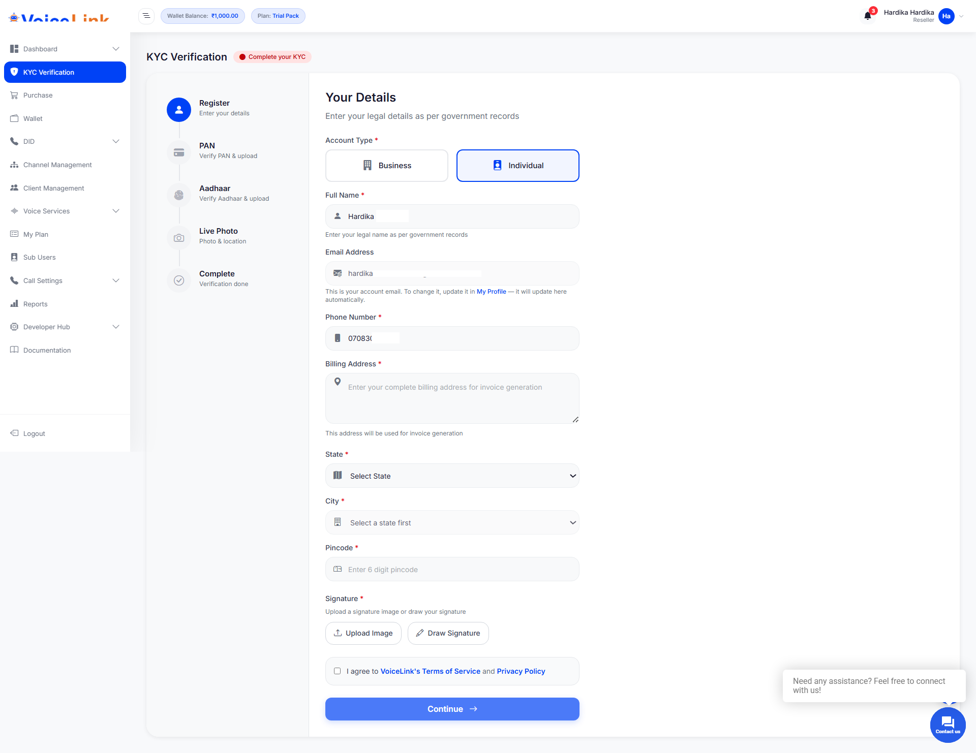 KYC Supporting Document Upload